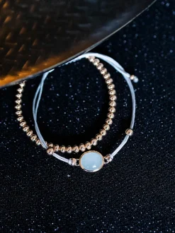 Al Coro Amici armband met milky aquamarijn