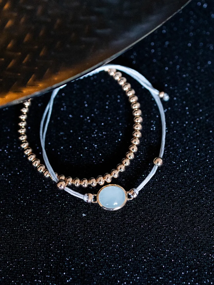 Al Coro Amici armband met milky aquamarijn