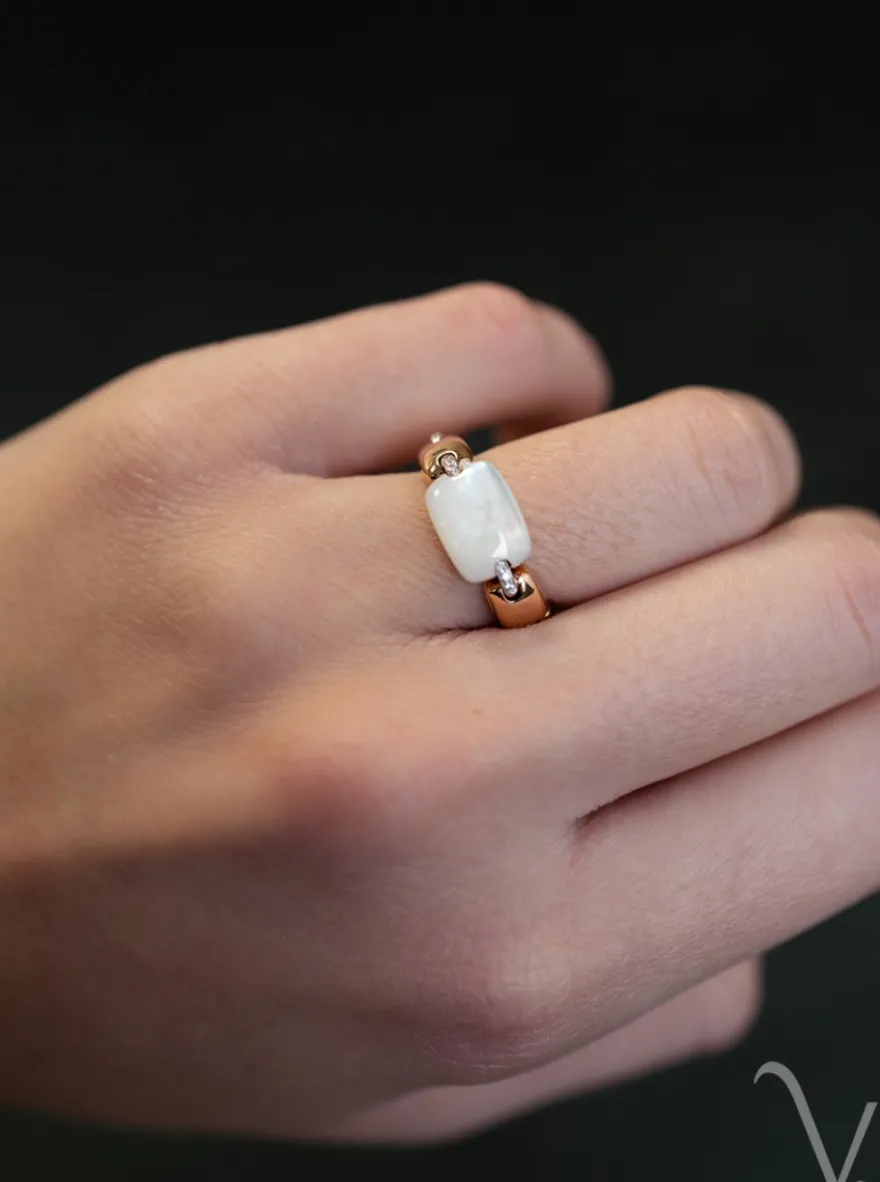 Al Coro La Piazza ring met parelmoer NR3031MOR+ Luxe Cadeau