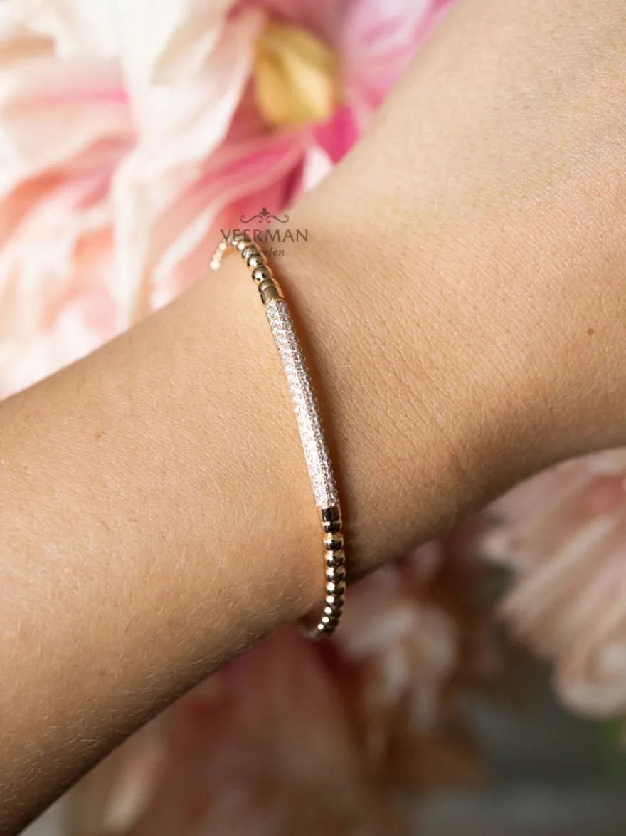 AL Coro roségouden stretcharmband A350R + Luxe Cadeau