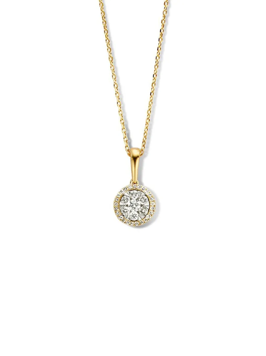 Bicolor collier met briljant 0,23crt. + Luxe Cadeau