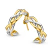 Bicolor creolen met vlechtpatroon 15mm + Luxe Cadeau
