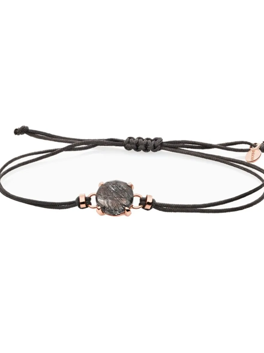 Bron Catch armband met zwarte rutielkwarts + Luxe Cadeau