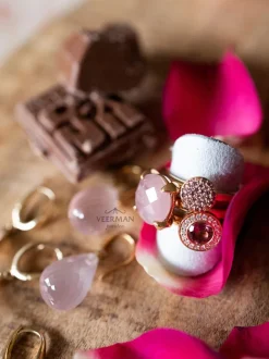 BRON Sushi Ring roze Toermalijn 8RR4873RTBR + Luxe Cadeau