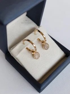 BRON Stardust oorbedels champagne diamant | Online shop