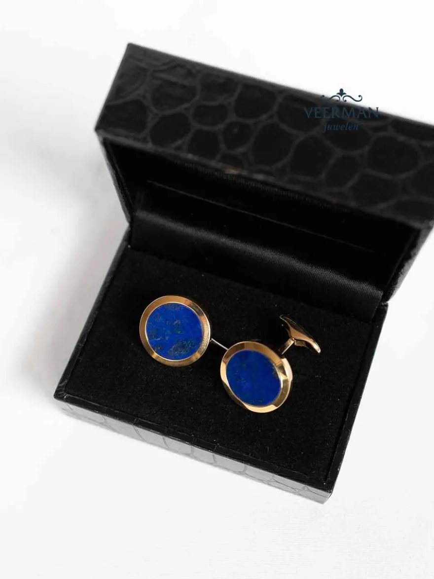 Emil Kraus Roségouden manchetknopen Lapis + Luxe Cadeau