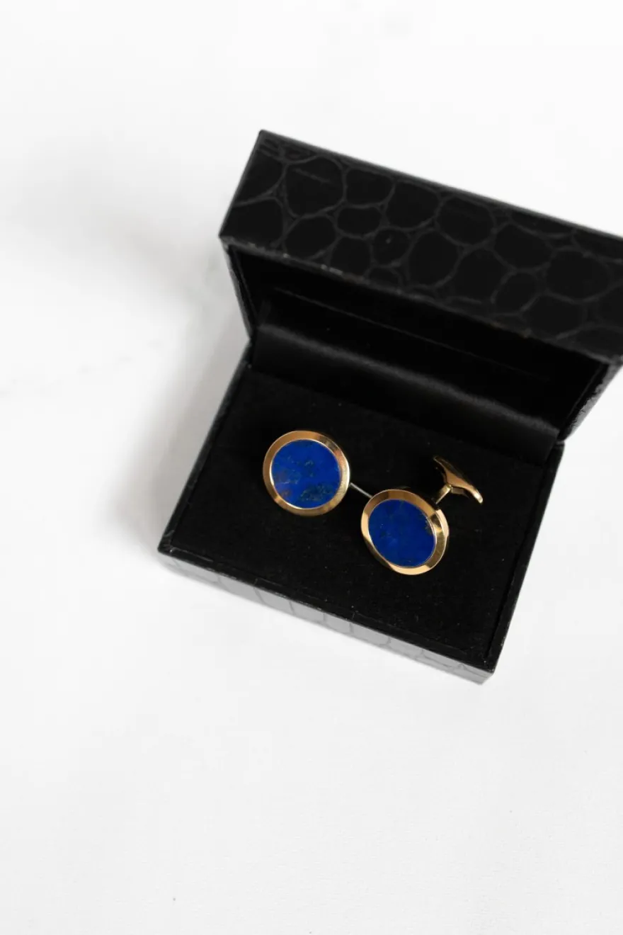 Emil Kraus Roségouden manchetknopen Lapis + Luxe Cadeau