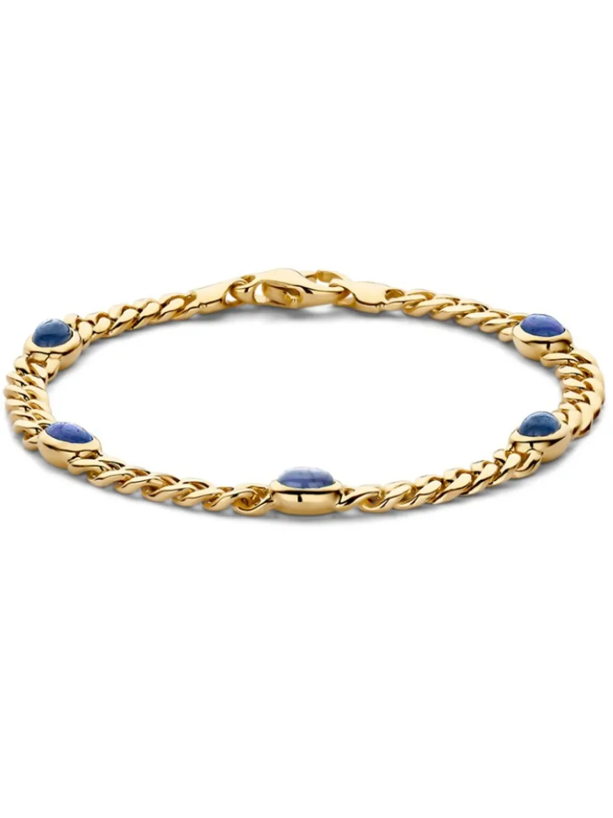 Geelgouden armband met cabuchon geslepen saffier + Luxe Cadeau