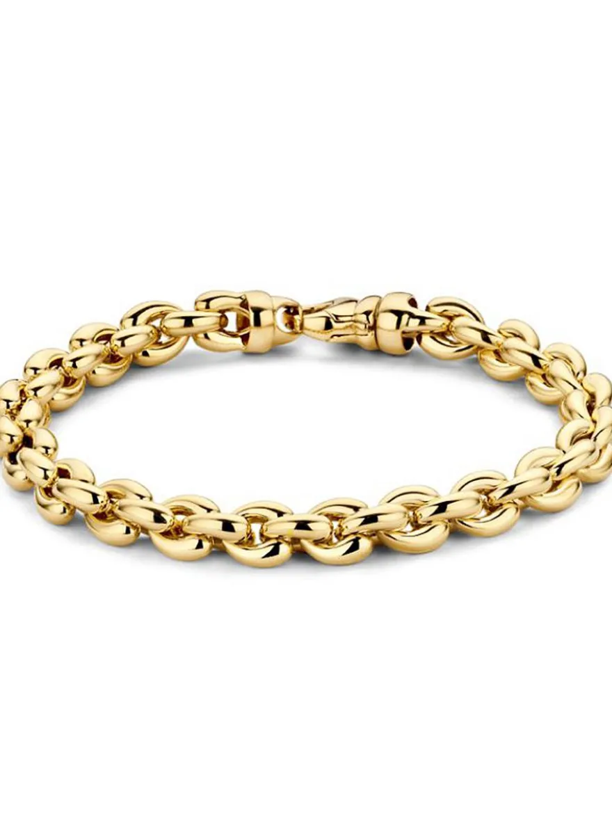 Geelgouden armband met ronde schakel