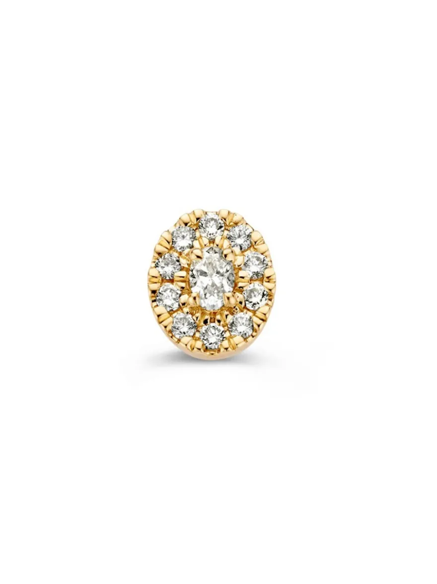 Geelgouden entourage hanger met briljant 0,21crt + Luxe Cadeau