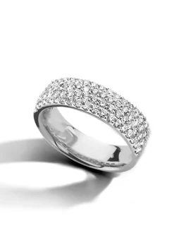 Witgouden Pavé witgouden ring Briljant 1,02 crt