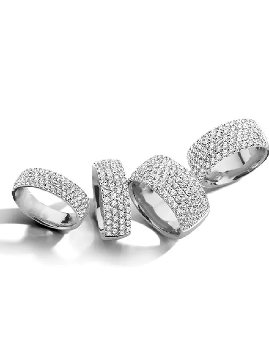 Witgouden Pavé witgouden ring Briljant 1,02 crt